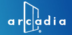 logo: Arcadia architectural glass building products - curtain walls, mall front and storefront windows and entrances
