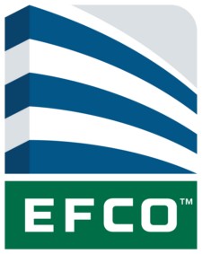 logo: EFCO corporation, aluminum architectural glass components.